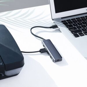 Ugreen CM219 USB 3.0 Hub 5 Θυρών με σύνδεση USB-C Γκρι (70336)