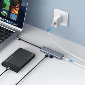 Ugreen CM219 USB 3.0 Hub 5 Θυρών με σύνδεση USB-C Γκρι (70336)