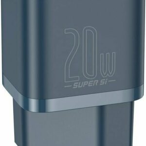 Baseus Super Si 1C PD 20W Φορτιστής με Θύρα Type-C και Καλώδιο Type C to Lightning- Blue - TZCCSUP-B03