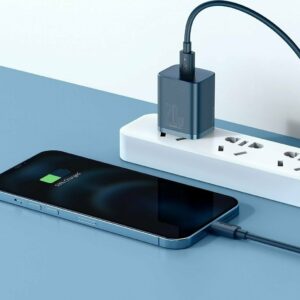 Baseus Super Si 1C PD 20W Φορτιστής με Θύρα Type-C και Καλώδιο Type C to Lightning- Blue - TZCCSUP-B03