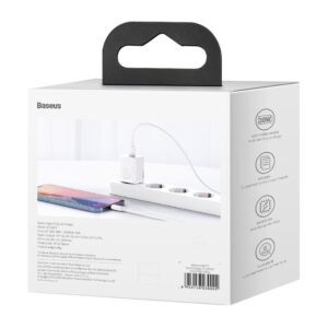 Baseus Φορτιστής Χωρίς Καλώδιο με Θύρα USB-C 20W Power Delivery Λευκός (Super Si) CCSUP-B02