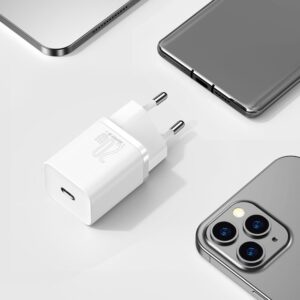 Baseus Φορτιστής Χωρίς Καλώδιο με Θύρα USB-C 20W Power Delivery Λευκός (Super Si) CCSUP-B02