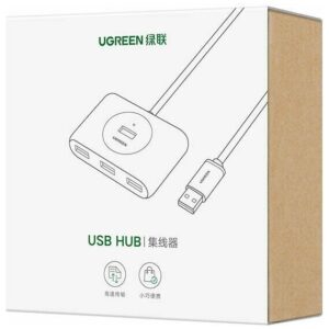 Ugreen CR113 USB 3.0 Hub 4 Θυρών με σύνδεση USB-A Λευκό 1m