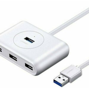 Ugreen CR113 USB 3.0 Hub 4 Θυρών με σύνδεση USB-A Λευκό 1m