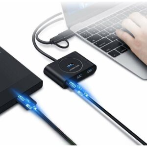 Ugreen CR113 USB 3.0 Hub 4 Θυρών με σύνδεση USB-A Λευκό 1m