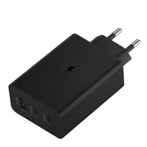 Samsung Φορτιστής Χωρίς Καλώδιο 65W Power Delivery Μαύρος (Trio) EP-T6530NBEGEU σε Original Retail συσκευασία