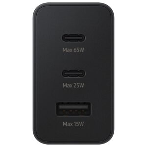 Samsung Φορτιστής Χωρίς Καλώδιο 65W Power Delivery Μαύρος (Trio) EP-T6530NBEGEU σε Original Retail συσκευασία