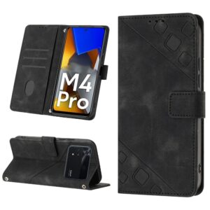 Xiaomi Poco M4 Pro 4G Θήκη Βιβλίο Μαύρο Skin-feel Embossed Phone Case Black
