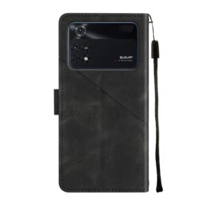Xiaomi Poco M4 Pro 4G Θήκη Βιβλίο Μαύρο Skin-feel Embossed Phone Case Black