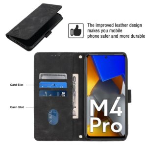 Xiaomi Poco M4 Pro 4G Θήκη Βιβλίο Μαύρο Skin-feel Embossed Phone Case Black