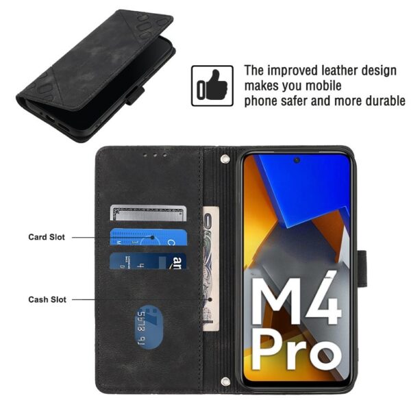 Xiaomi Poco M4 Pro 4G Θήκη Βιβλίο Μαύρο Skin-feel Embossed Phone Case Black