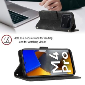 Xiaomi Poco M4 Pro 4G Θήκη Βιβλίο Μαύρο Skin-feel Embossed Phone Case Black