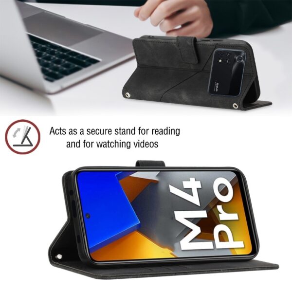 Xiaomi Poco M4 Pro 4G Θήκη Βιβλίο Μαύρο Skin-feel Embossed Phone Case Black