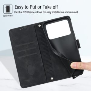 Xiaomi Poco M4 Pro 4G Θήκη Βιβλίο Μαύρο Skin-feel Embossed Phone Case Black