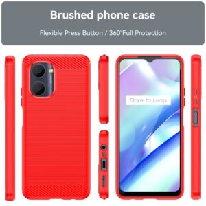 Realme C33 Θήκη Σιλικόνης Κόκκινη Brushed Texture Carbon Fiber TPU Phone Case Red