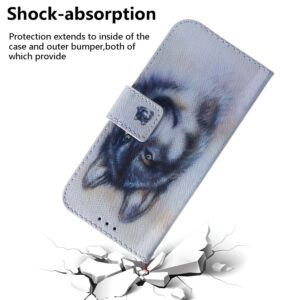 Realme C33 Θήκη Βιβλίο Coloured Drawing Flip Phone Case White Wolf