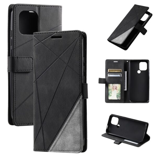 Xiaomi Redmi A1 Plus / A2 Plus Θήκη Βιβλίο Μαύρο Skin Feel Splicing Phone Case Black