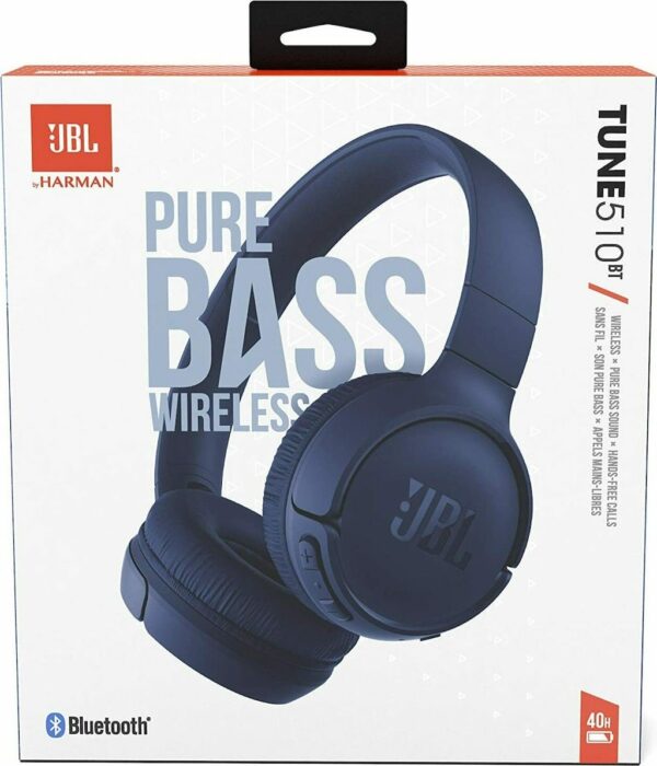 JBL Tune 510BT Ασύρματα Bluetooth On Ear Ακουστικά με 40 ώρες Λειτουργίας Μπλε JBLT510BTBLUEU