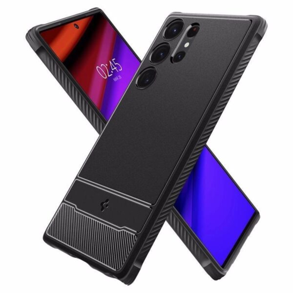 Samsung Galaxy S23 Ultra 5G Θήκη Μαύρη Spigen Rugged Armor Back Cover Matte Black ACS05613