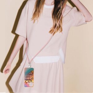 iPhone 13 Θήκη Σιλικόνης Με Λουράκι Electroplating Pattern IMD TPU Shockproof Case with Neck Lanyard Dream Chasing Butterfly