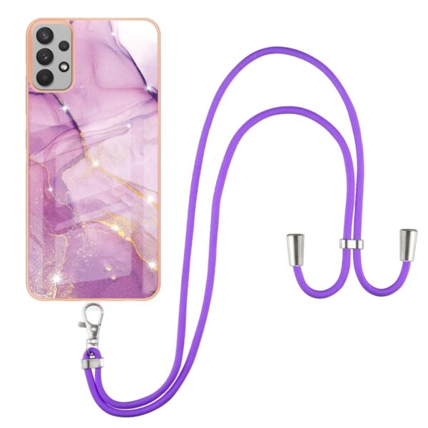 Samsung Galaxy A53 5G Θήκη Σιλικόνης Με Λουράκι Electroplating Marble IMD TPU Phone Case with Lanyard Light Purple 001 Samsung Galaxy A53 5G Θήκη Σιλικόνης Με Λουράκι Electroplating Marble IMD TPU Phone Case with Lanyard Light Purple 001