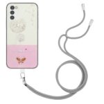 Samsung Galaxy A54 5G Θήκη Σιλικόνης Με Λουράκι Bronzing Butterfly Flower TPU Phone Case with Lanyard Dandelions
