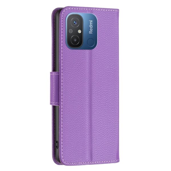 Xiaomi Redmi 12C Θήκη Βιβλίο Μωβ Litchi Texture Pure Color Phone Case Purple