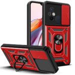 Xiaomi Redmi 12C Θήκη Κόκκινη Με Σταντ Sliding Camera Cover Design TPU+PC Phone Case Red