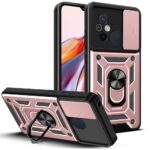 Xiaomi Redmi 12C Θήκη Ροζ - Χρυσή Με Σταντ Sliding Camera Cover Design TPU+PC Phone Case Rose - Gold