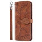 Xiaomi Redmi Note 12 5G / Xiaomi Poco X5 5G Θήκη Βιβλίο Καφέ Life Tree Embossing Pattern Phone Case Brown