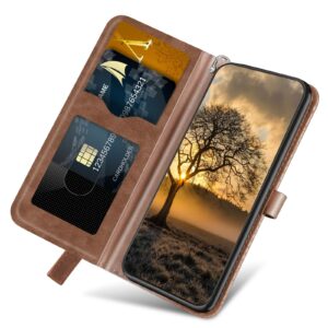 Xiaomi Redmi Note 12 5G / Xiaomi Poco X5 5G Θήκη Βιβλίο Καφέ Life Tree Embossing Pattern Phone Case Brown