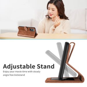 Xiaomi Redmi Note 12 5G / Xiaomi Poco X5 5G Θήκη Βιβλίο Καφέ Life Tree Embossing Pattern Phone Case Brown