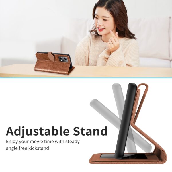 Xiaomi Redmi Note 12 5G / Xiaomi Poco X5 5G Θήκη Βιβλίο Καφέ Life Tree Embossing Pattern Phone Case Brown