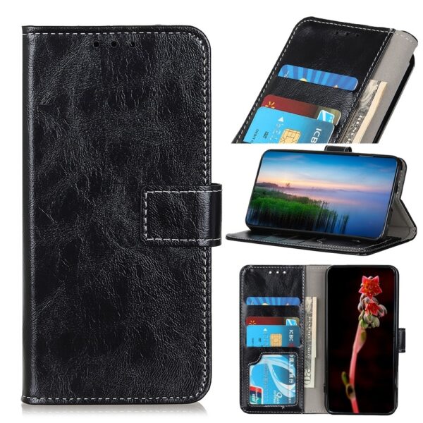 Xiaomi Redmi Note 12 5G / Xiaomi Poco X5 5G Θήκη Βιβλίο Μαύρο Retro Crazy Horse Texture Flip Phone Case Black