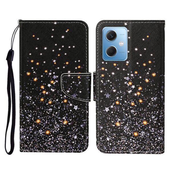 Xiaomi Redmi Note 12 5G / Xiaomi Poco X5 5G Θήκη Βιβλίο Colored Drawing Pattern Flip Phone Case Black Pentagram