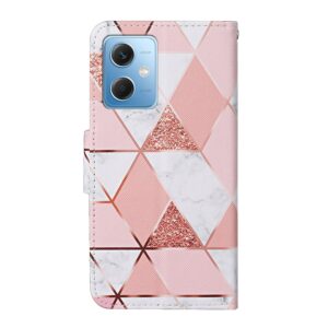 Xiaomi Redmi Note 12 5G / Xiaomi Poco X5 5G Θήκη Βιβλίο Colored Drawing Pattern Flip Phone Case Marble Pink White
