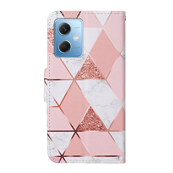Xiaomi Redmi Note 12 5G / Xiaomi Poco X5 5G Θήκη Βιβλίο Colored Drawing Pattern Flip Phone Case Marble Pink White