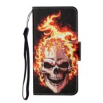 Xiaomi Redmi Note 12 5G / Xiaomi Poco X5 5G Θήκη Βιβλίο Colored Drawing Pattern Flip Phone Case Flame Skull