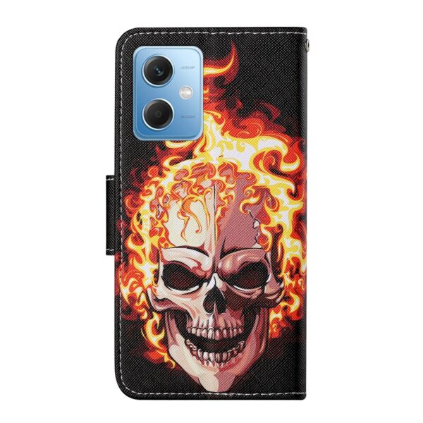 Xiaomi Redmi Note 12 5G / Xiaomi Poco X5 5G Θήκη Βιβλίο Colored Drawing Pattern Flip Phone Case Flame Skull