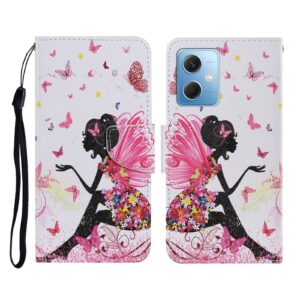 Xiaomi Redmi Note 12 5G / Xiaomi Poco X5 5G Θήκη Βιβλίο Colored Drawing Pattern Flip Phone Case Dancing Girl