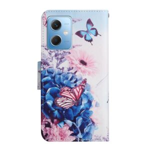 Xiaomi Redmi Note 12 5G / Xiaomi Poco X5 5G Θήκη Βιβλίο Colored Drawing Pattern Flip Phone Case Purple Butterfly