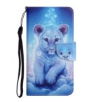 Xiaomi Redmi Note 12 5G / Xiaomi Poco X5 5G Θήκη Βιβλίο Colored Drawing Pattern Flip Phone Case Little Leopard