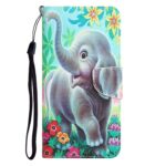 Xiaomi Redmi Note 12 5G / Xiaomi Poco X5 5G Θήκη Βιβλίο Colored Drawing Pattern Flip Phone Case Elephant
