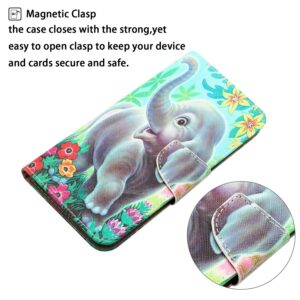 Xiaomi Redmi Note 12 5G / Xiaomi Poco X5 5G Θήκη Βιβλίο Colored Drawing Pattern Flip Phone Case Elephant