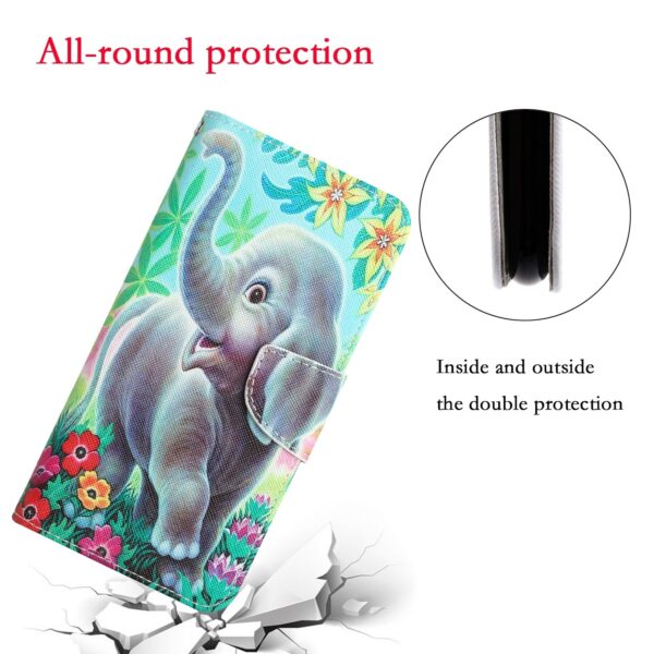 Xiaomi Redmi Note 12 5G / Xiaomi Poco X5 5G Θήκη Βιβλίο Colored Drawing Pattern Flip Phone Case Elephant