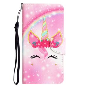 Xiaomi Redmi Note 12 5G / Xiaomi Poco X5 5G Θήκη Βιβλίο Colored Drawing Pattern Flip Phone Case Unicorn