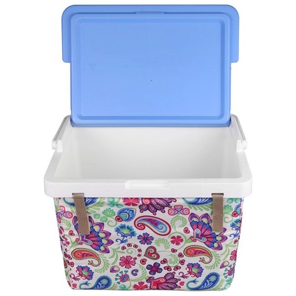 KALE TERMOS 20LT COOLER BOX WITH PAISLEY FABRIC AND BLUE LID Φορητό Ψυγείο