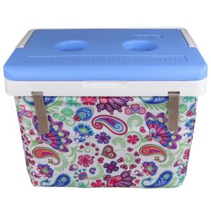 KALE TERMOS 20LT COOLER BOX WITH PAISLEY FABRIC AND BLUE LID Φορητό Ψυγείο