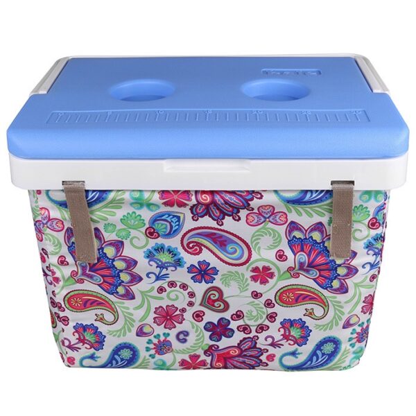 KALE TERMOS 20LT COOLER BOX WITH PAISLEY FABRIC AND BLUE LID Φορητό Ψυγείο