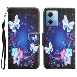 Xiaomi Redmi Note 12 5G / Xiaomi Poco X5 5G Θήκη Βιβλίο Colored Drawing Pattern Flip Phone Case Butterfly